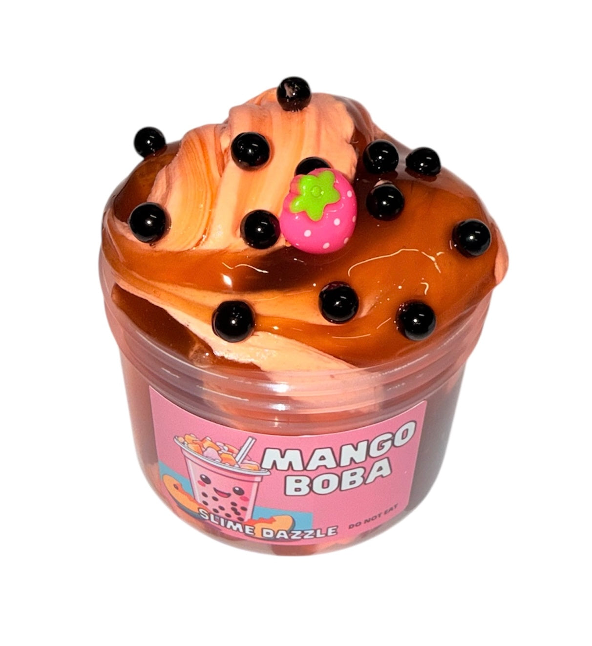 Whipped Mango Boba Clear And Butter Slime Scented Made in USA