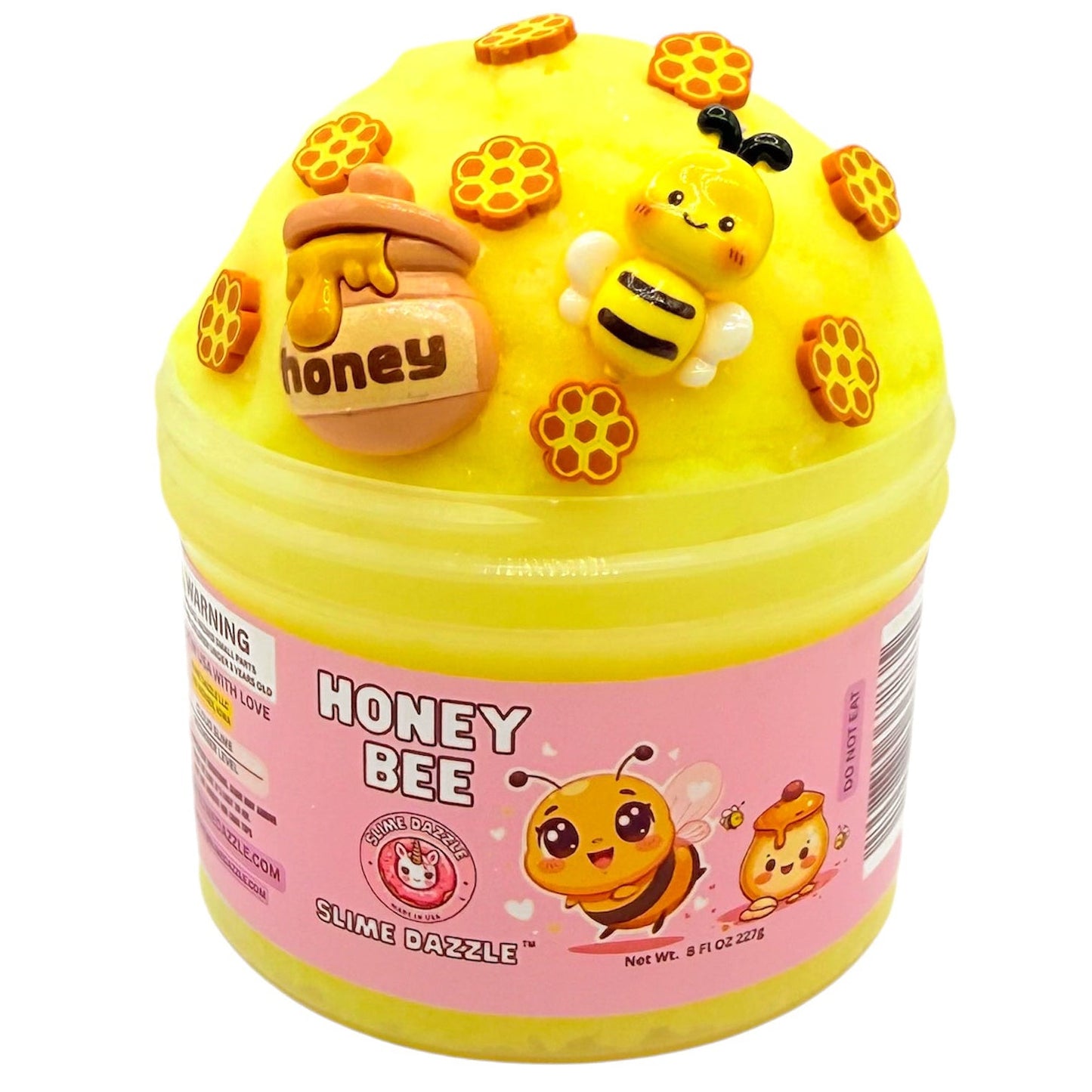 Cloud Slime 8 Fl Oz Honey Bee Non Sticky Beginner Friendly Made In USA Yellow Scented