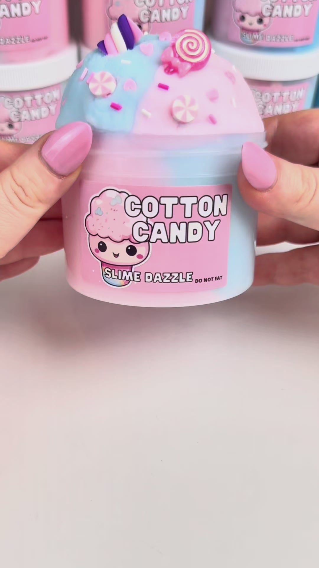 Cotton Candy Blue & Pink Cloud Slime – Cotton Candy Scented