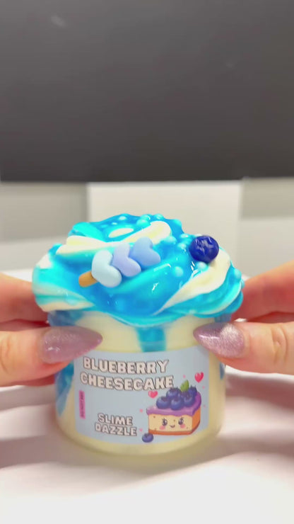 Blueberry Cheesecake DIY Floam Slime – Buttery Floam Slime Set with Blueberry Glaze (10oz Total) – Blueberry Cheesecake Scent – Intermediate Textured Slime
